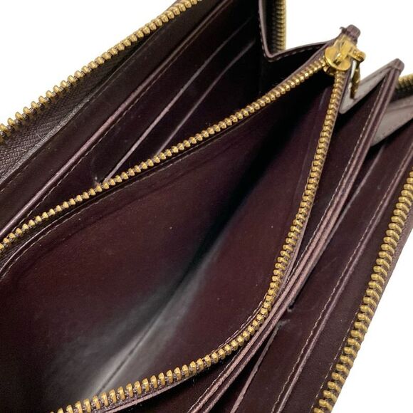 Louis Vuitton Long Wallet Monogram Vernis Zippy Wallet M93522 Amarant Leather - Picture 4 of 10